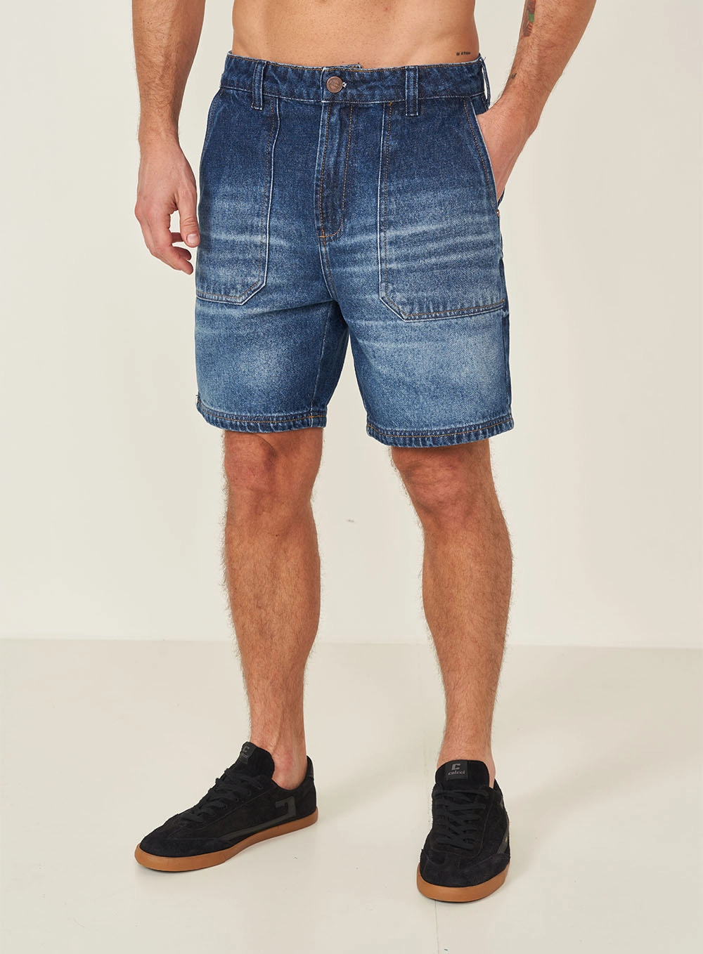 Bermuda Jeans Loose Índigo