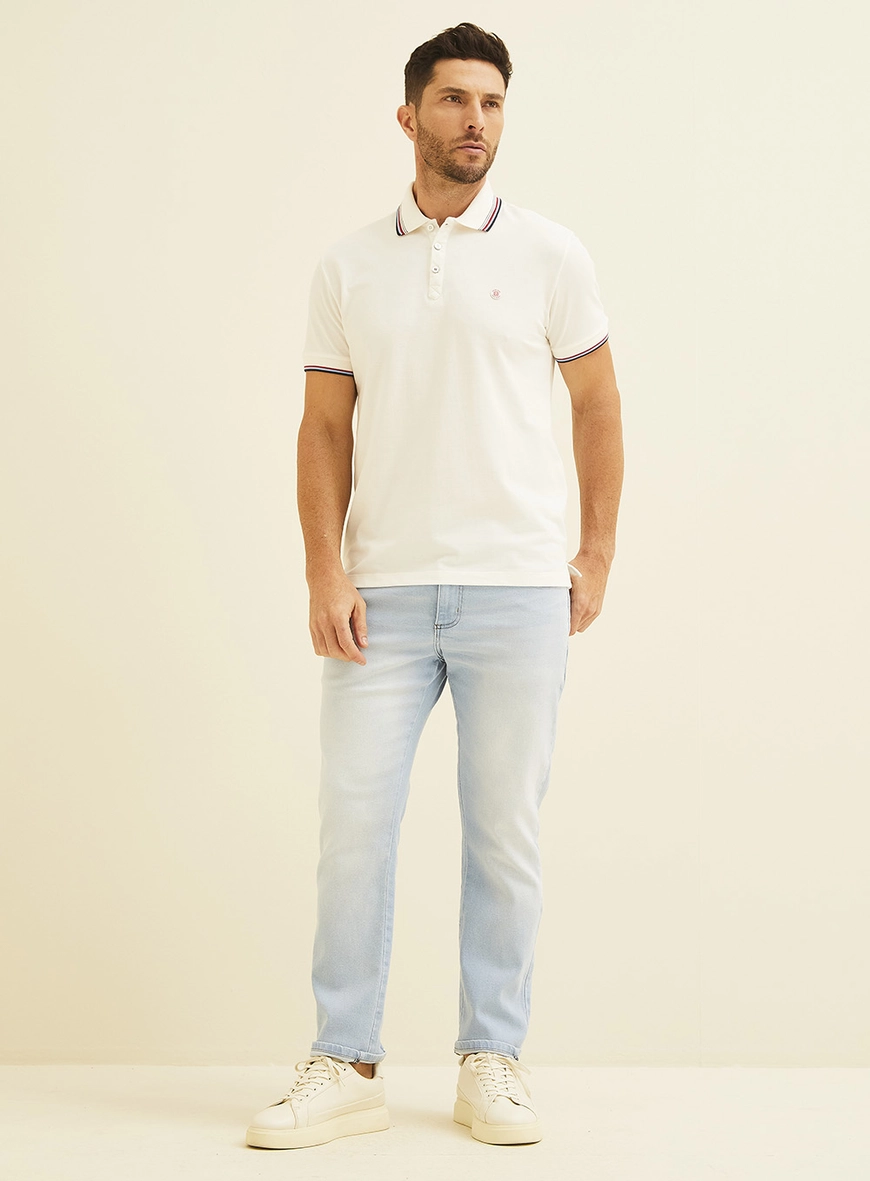 Polo Masculina Basic Off Shell