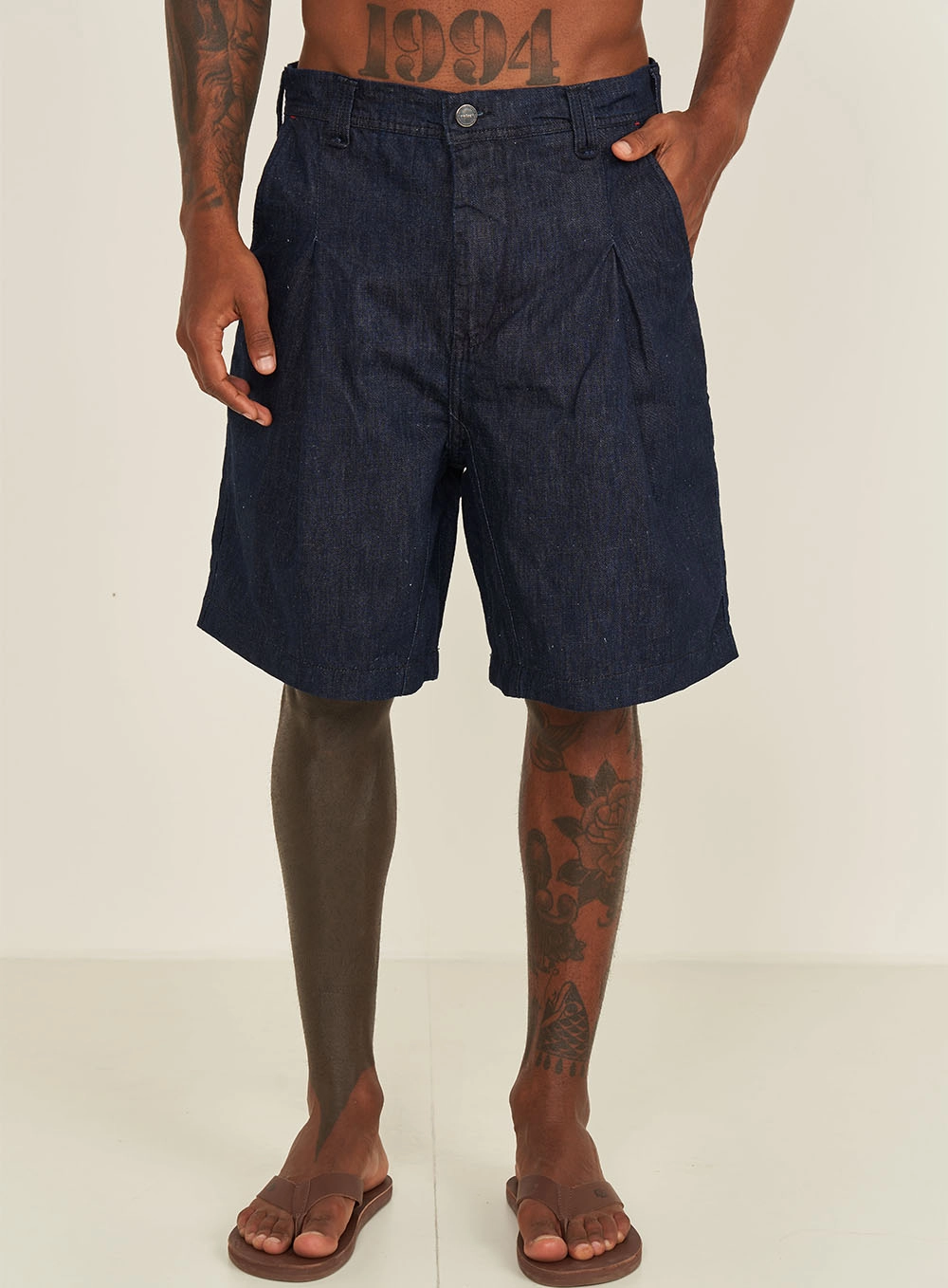 Bermuda Jeans Slouchy Índigo
