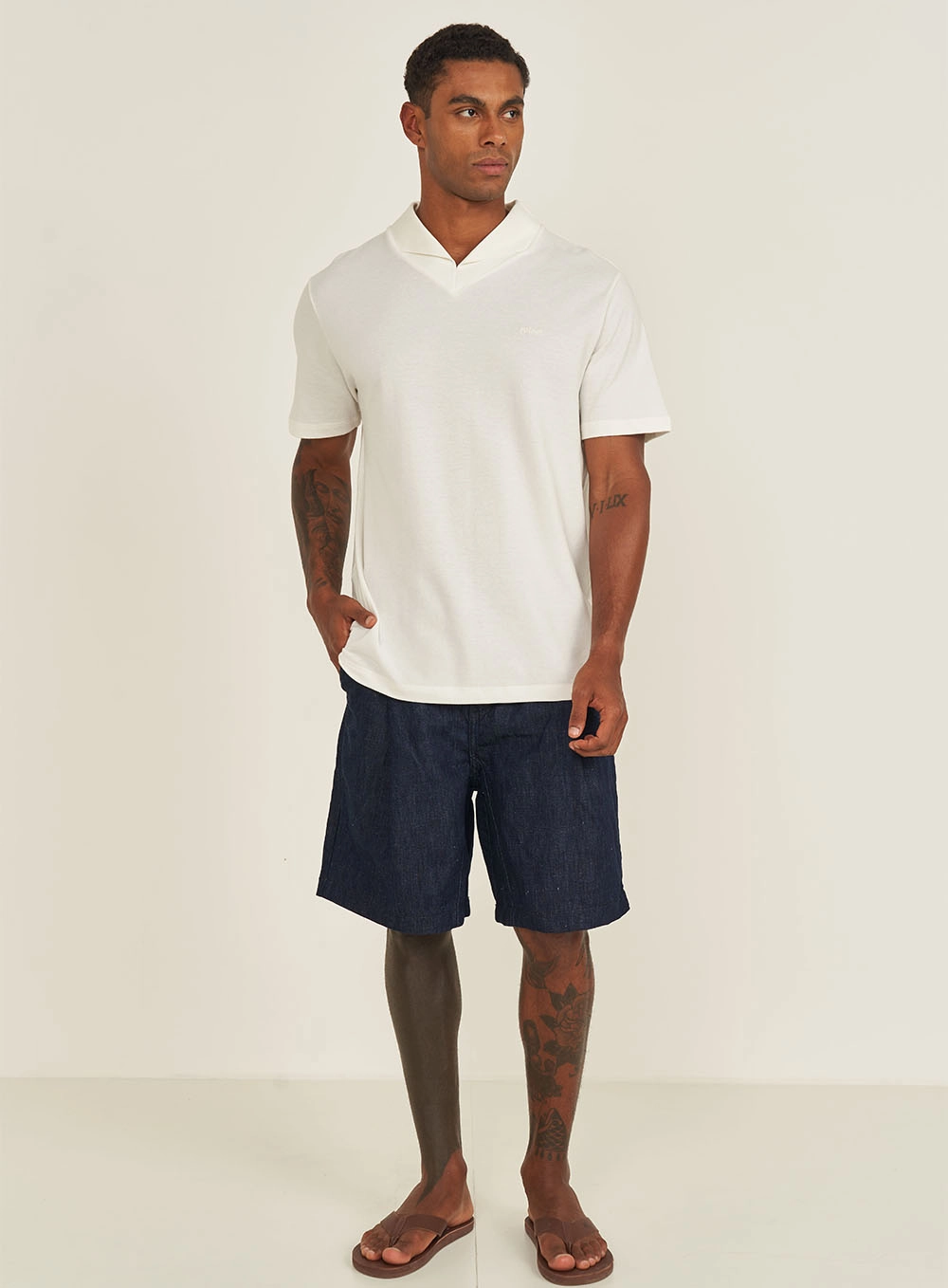 Bermuda Jeans Slouchy Índigo