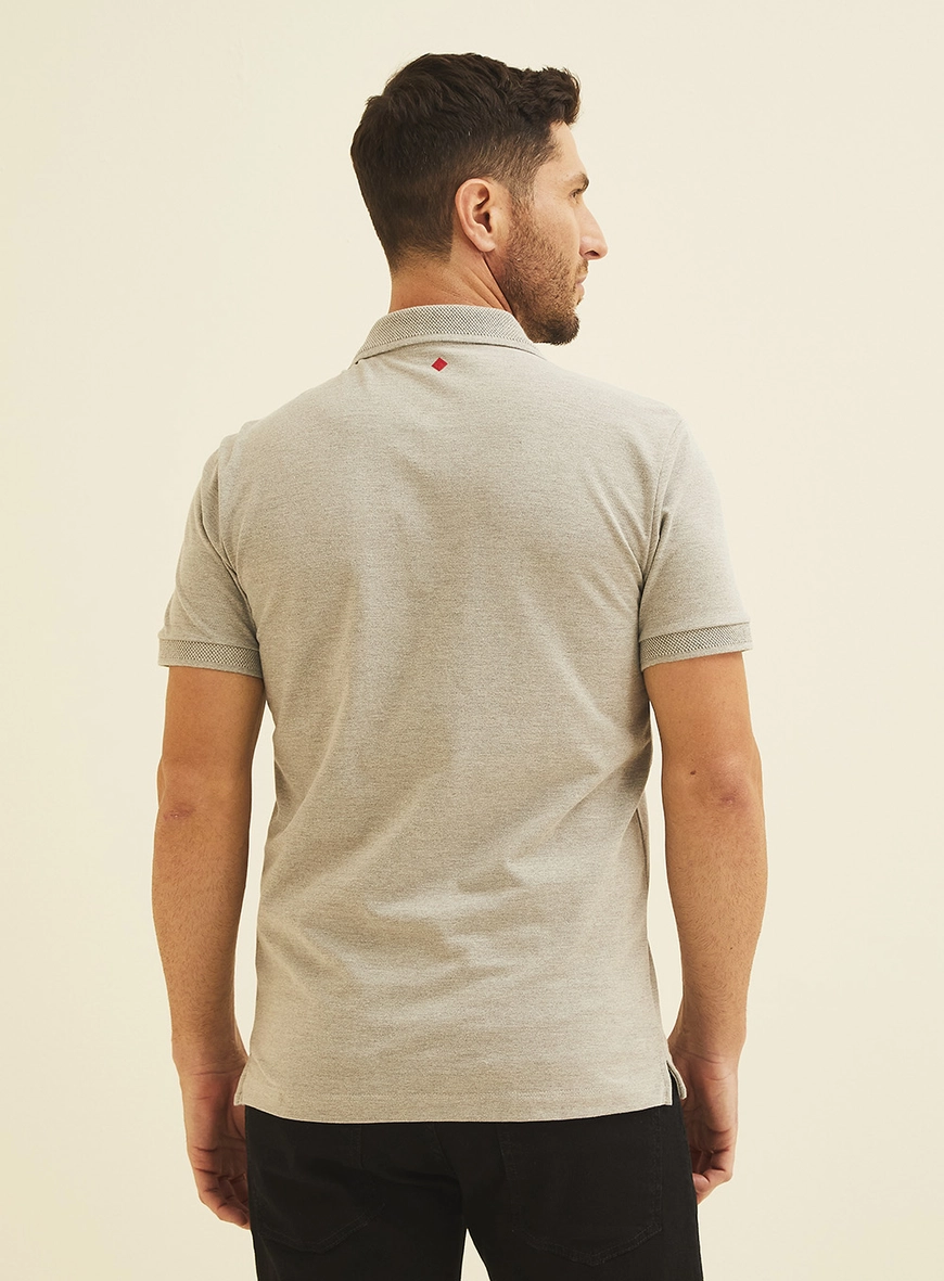 Polo Manga Curta Masculina Bege Esquilo