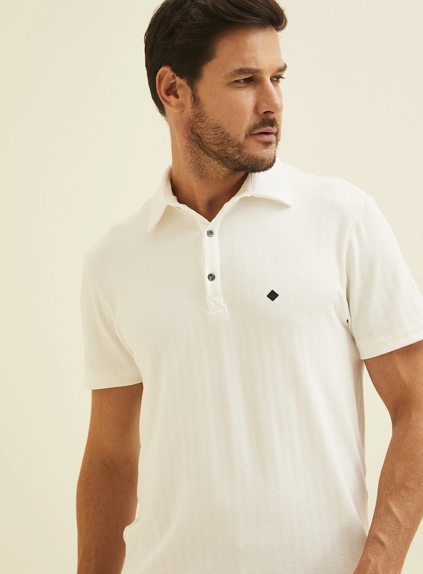 Polo Masculina Manga Curta Off Shell