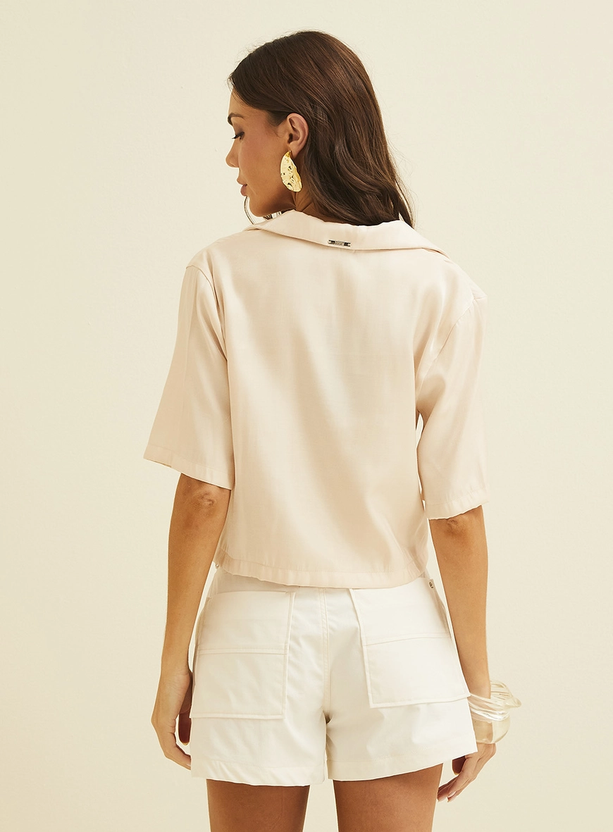 Camisa Feminina Reta Bege