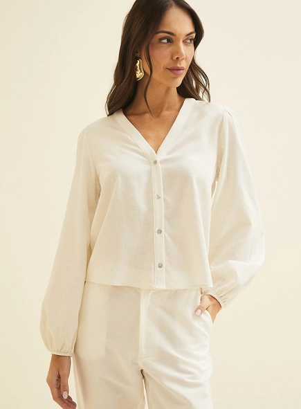 Camisa Manga Longa Em Linho