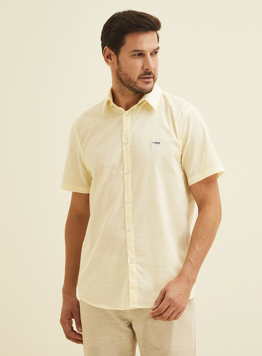 Camisa Relax Manga Curta Amarelo