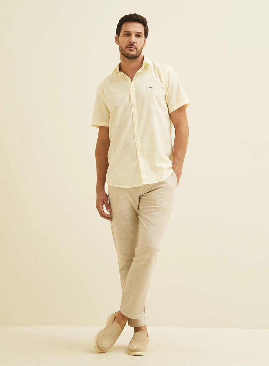 Camisa Relax Manga Curta Amarelo