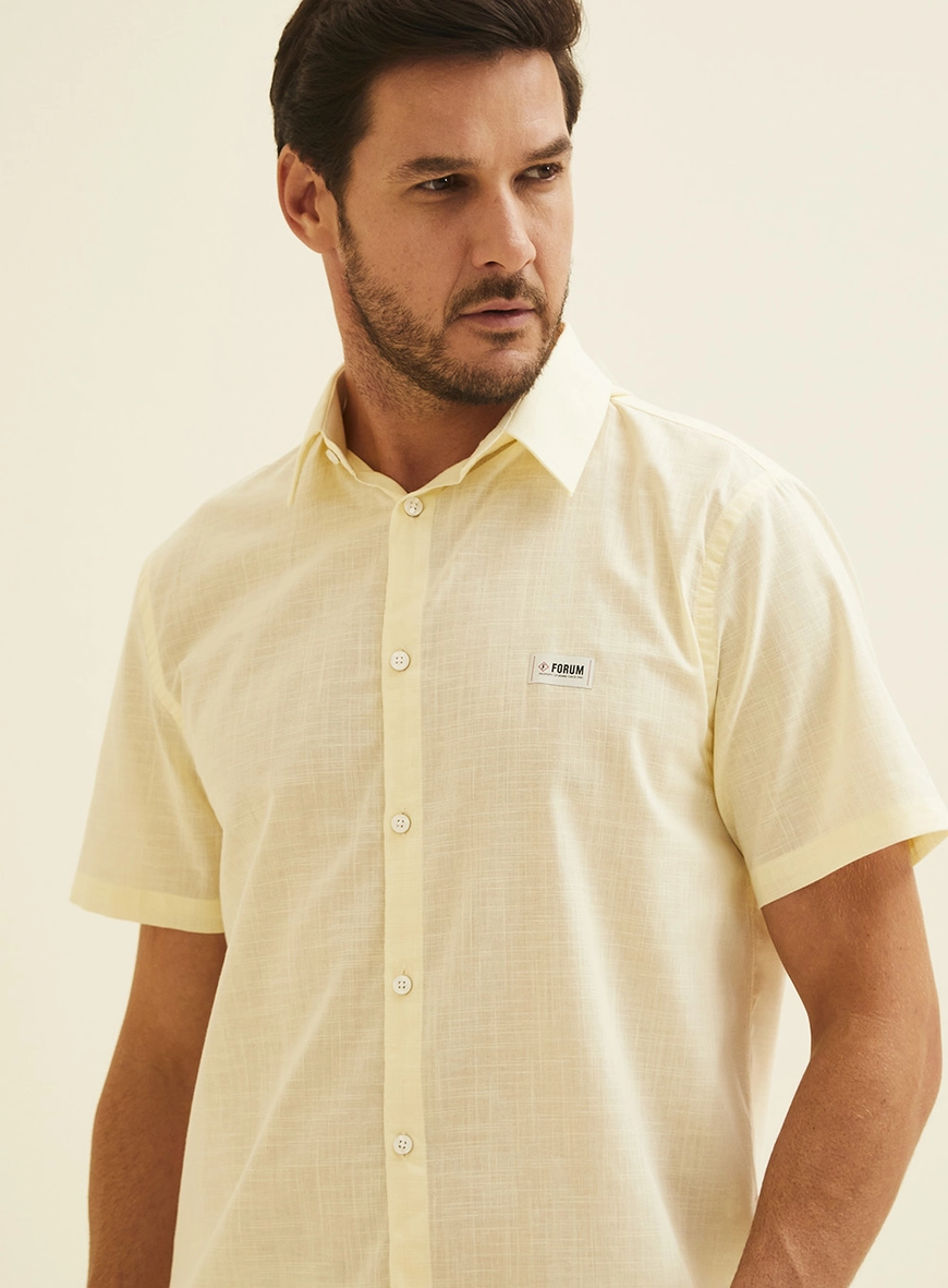 Camisa Relax Manga Curta Amarelo