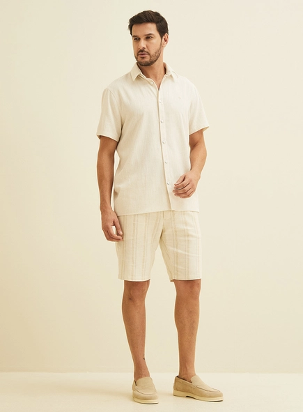 Camisa Relax Em Linho Manga Curta
