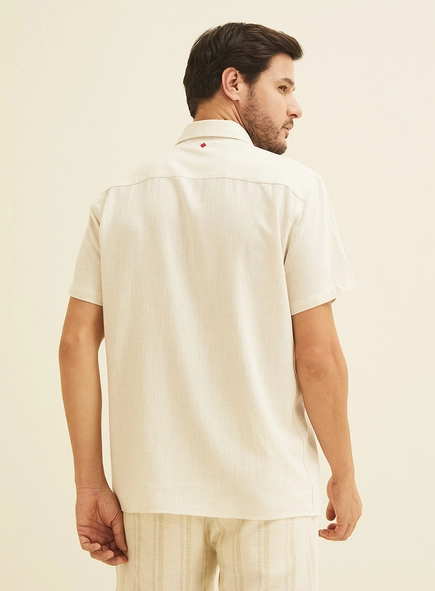 Camisa Relax Em Linho Manga Curta