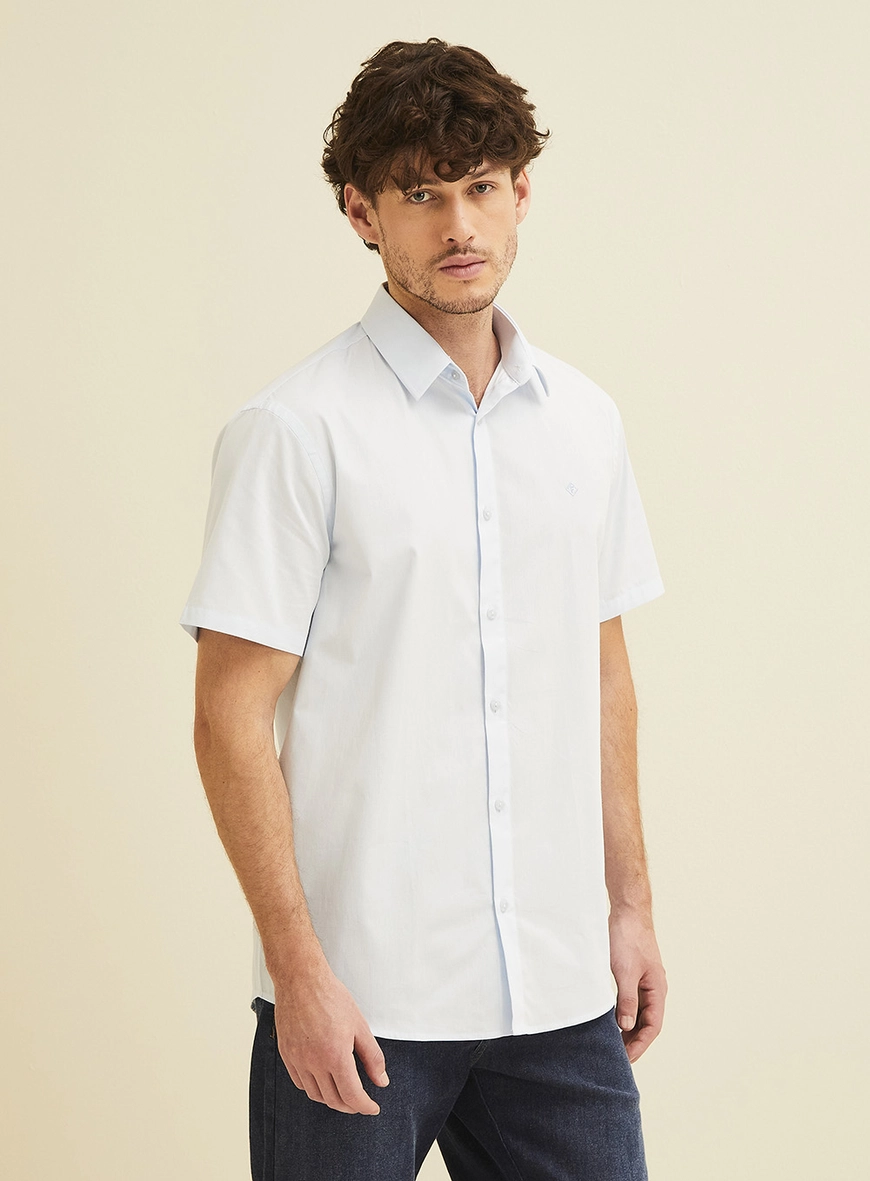 Camisa Relax Masculina Manga Curta Azul