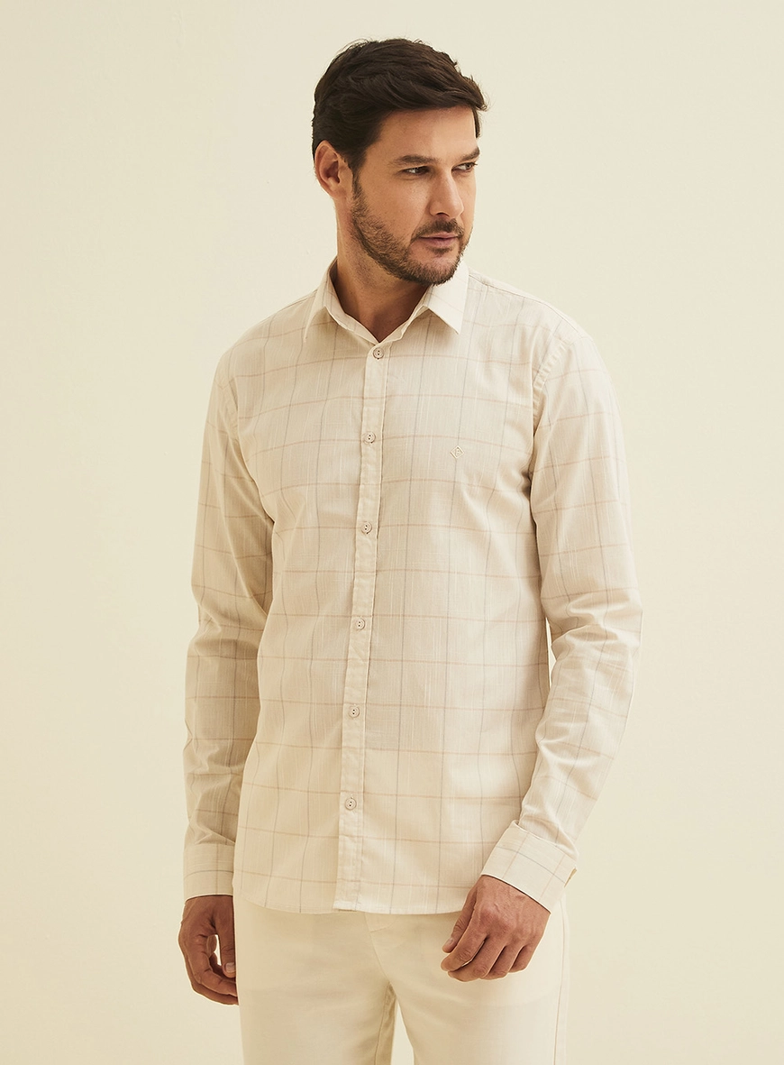 Camisa Manga Longa Xadrez Slim Estampados