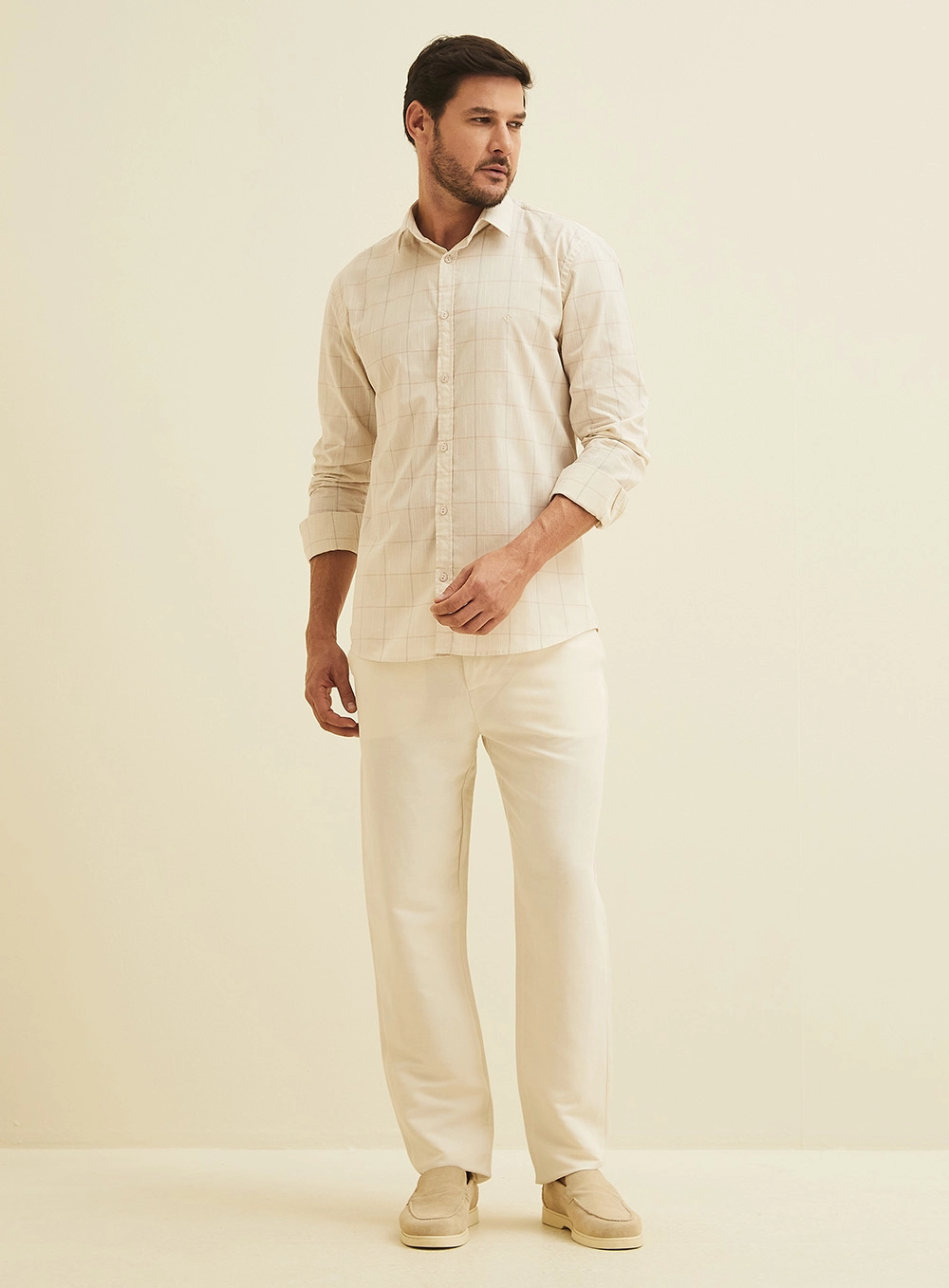Camisa Manga Longa Xadrez Slim Estampados 1