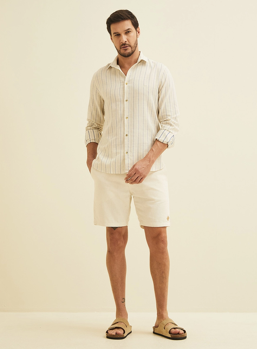 Camisa Em Linho Listrada St Barths Estampados
