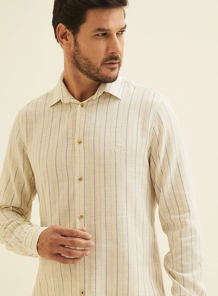 Camisa Em Linho Listrada St Barths