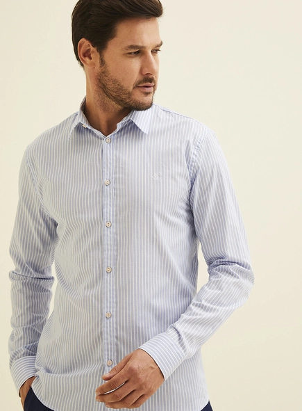 Camisa Listrada Slim Fit