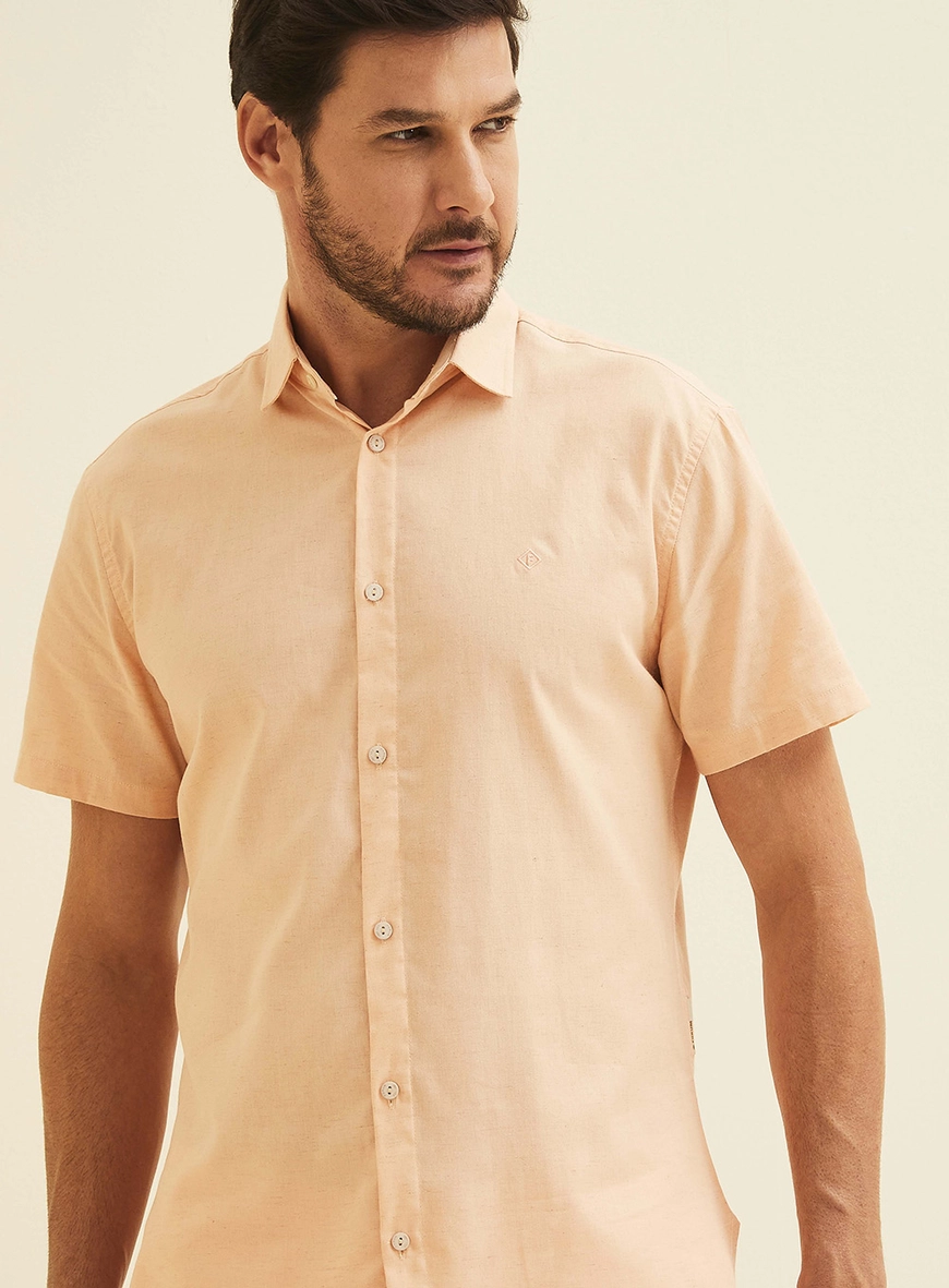 Camisa St Barth Manga Curta Rosa