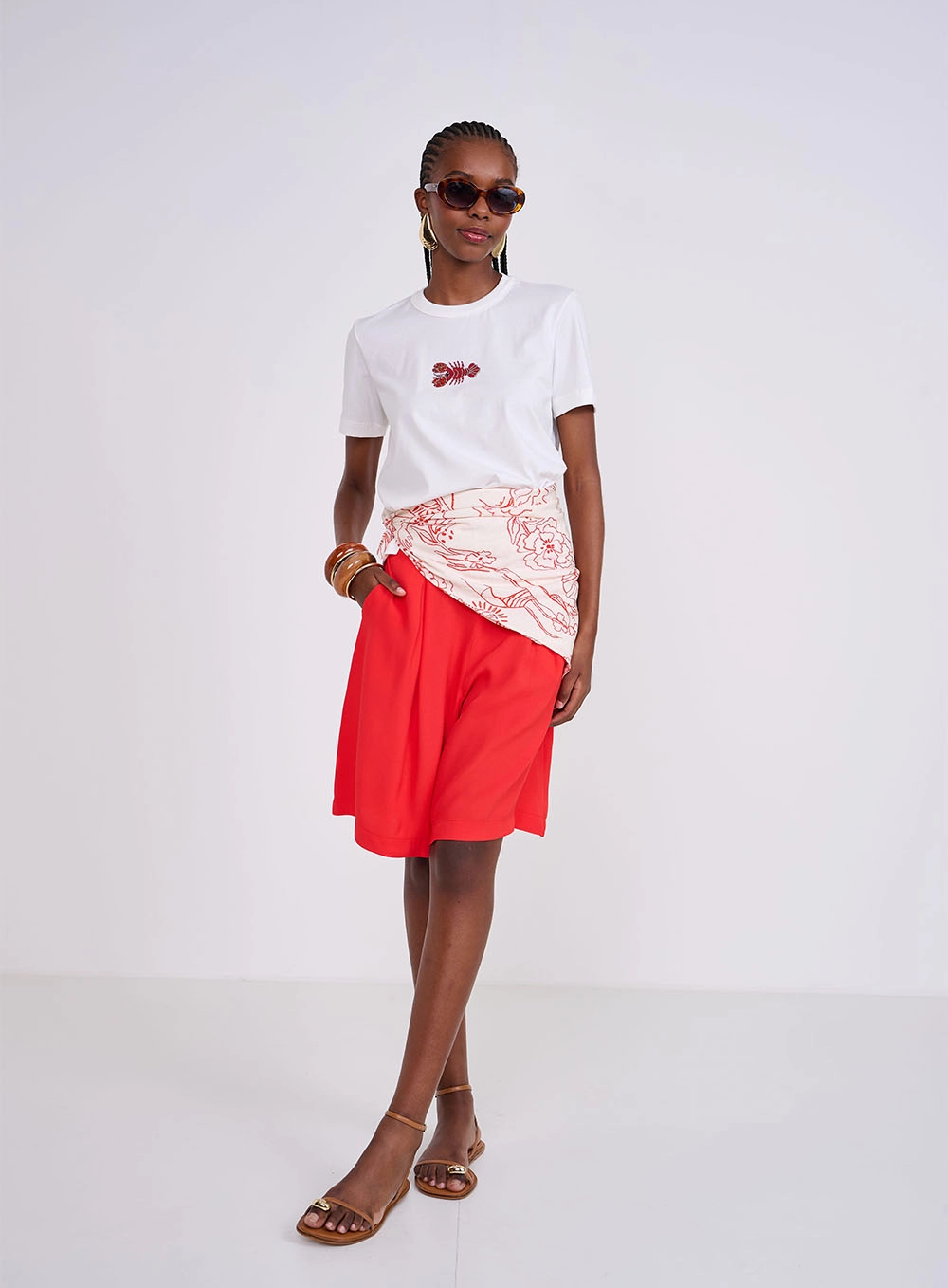 Bermuda Joana Média Vermelho