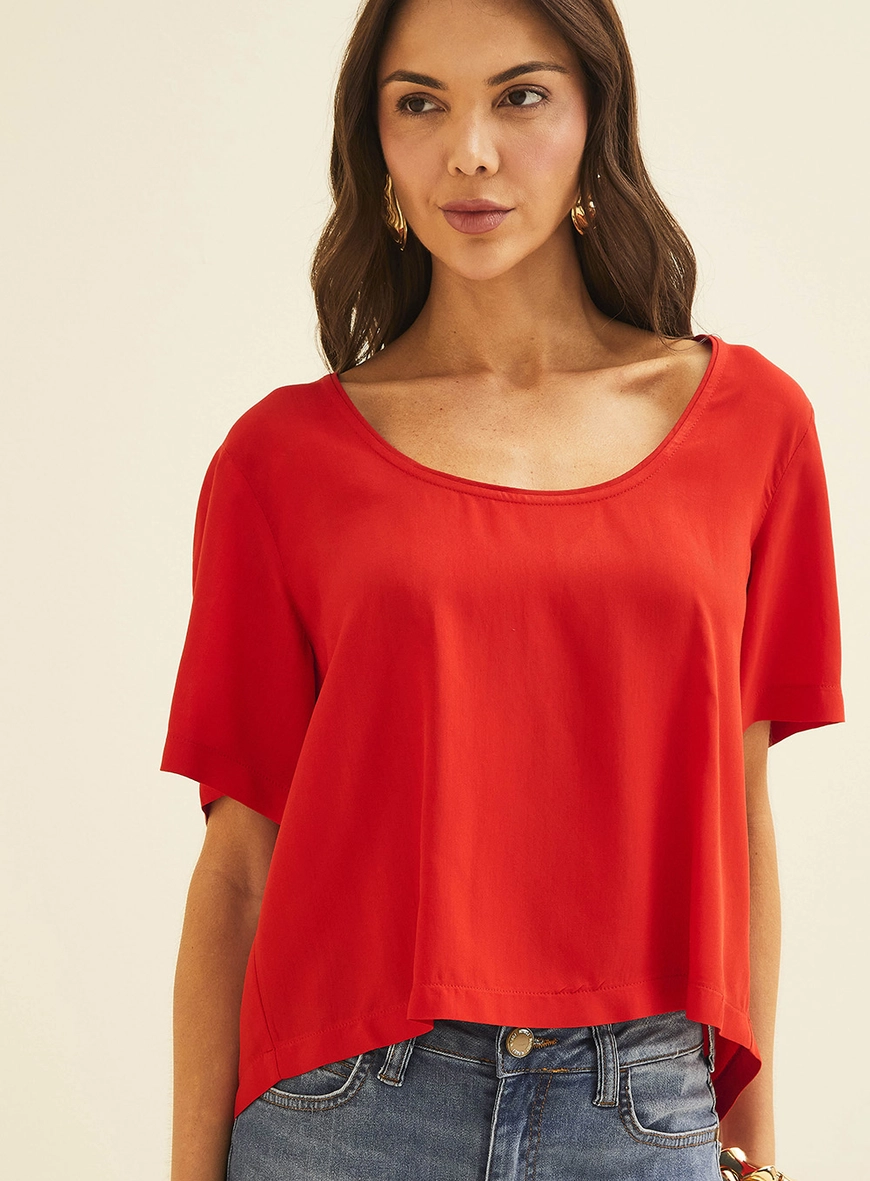 Camiseta Feminina Reta Vermelho