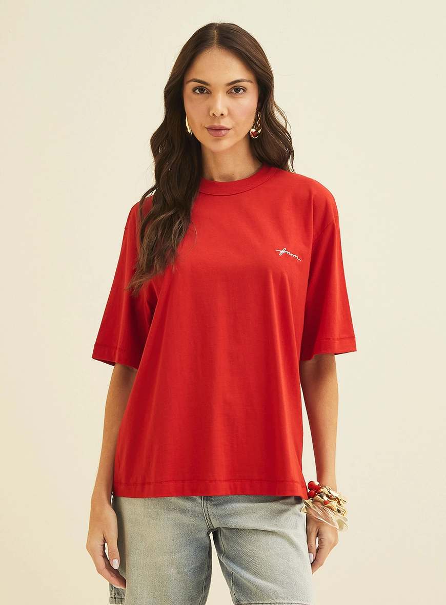 Camiseta Feminina Over Vermelho