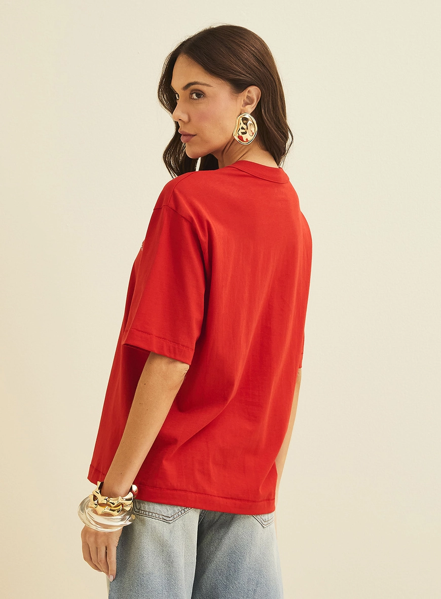 Camiseta Feminina Over Vermelho