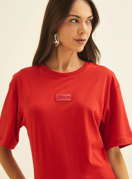 Camiseta Acinturada Com Mangas Amplas