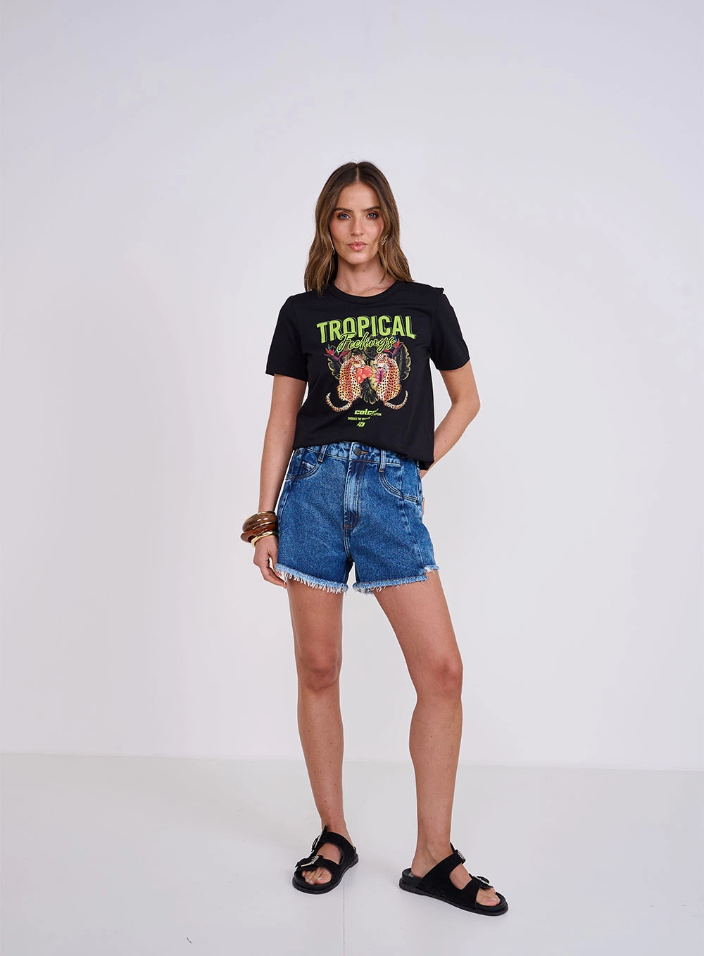 Short Jeans Jade Com Barra À Fio Índigo