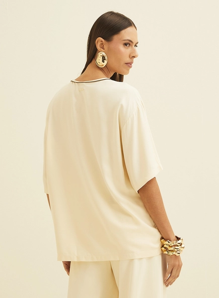 Camiseta Oversized Com Bordado
