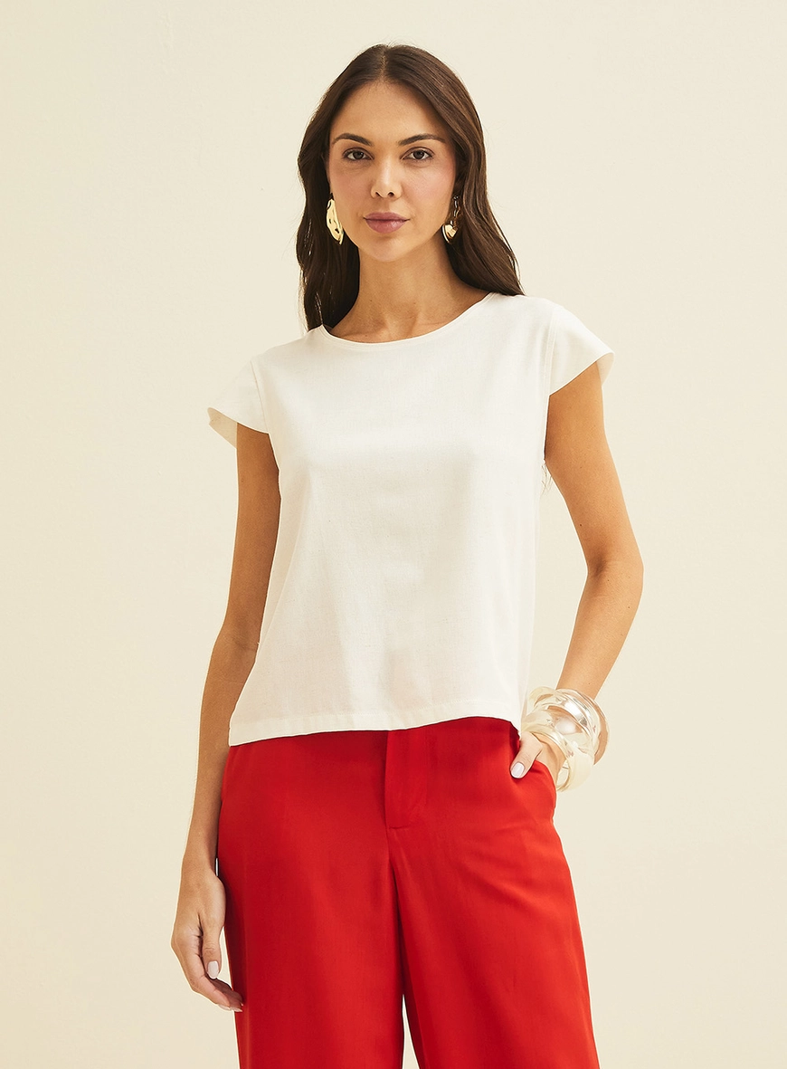 Camiseta Feminina Reta Off Shell