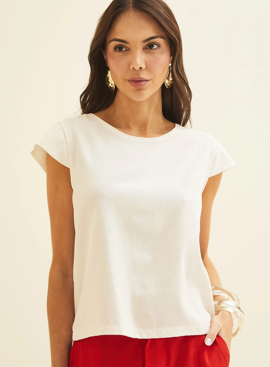 Camiseta Feminina Reta Off Shell