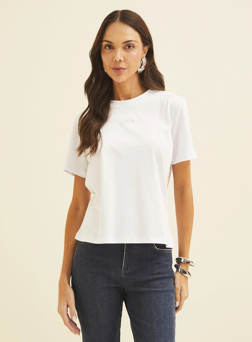 Camiseta Feminina Manga Curta Branco