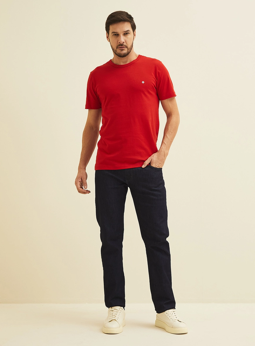 Camiseta New Slim Manga Curta Vermelho