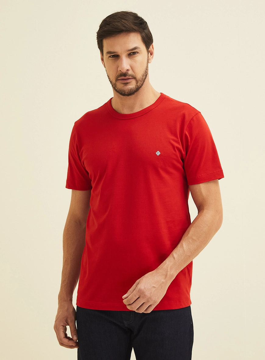 Camiseta New Slim Manga Curta Vermelho