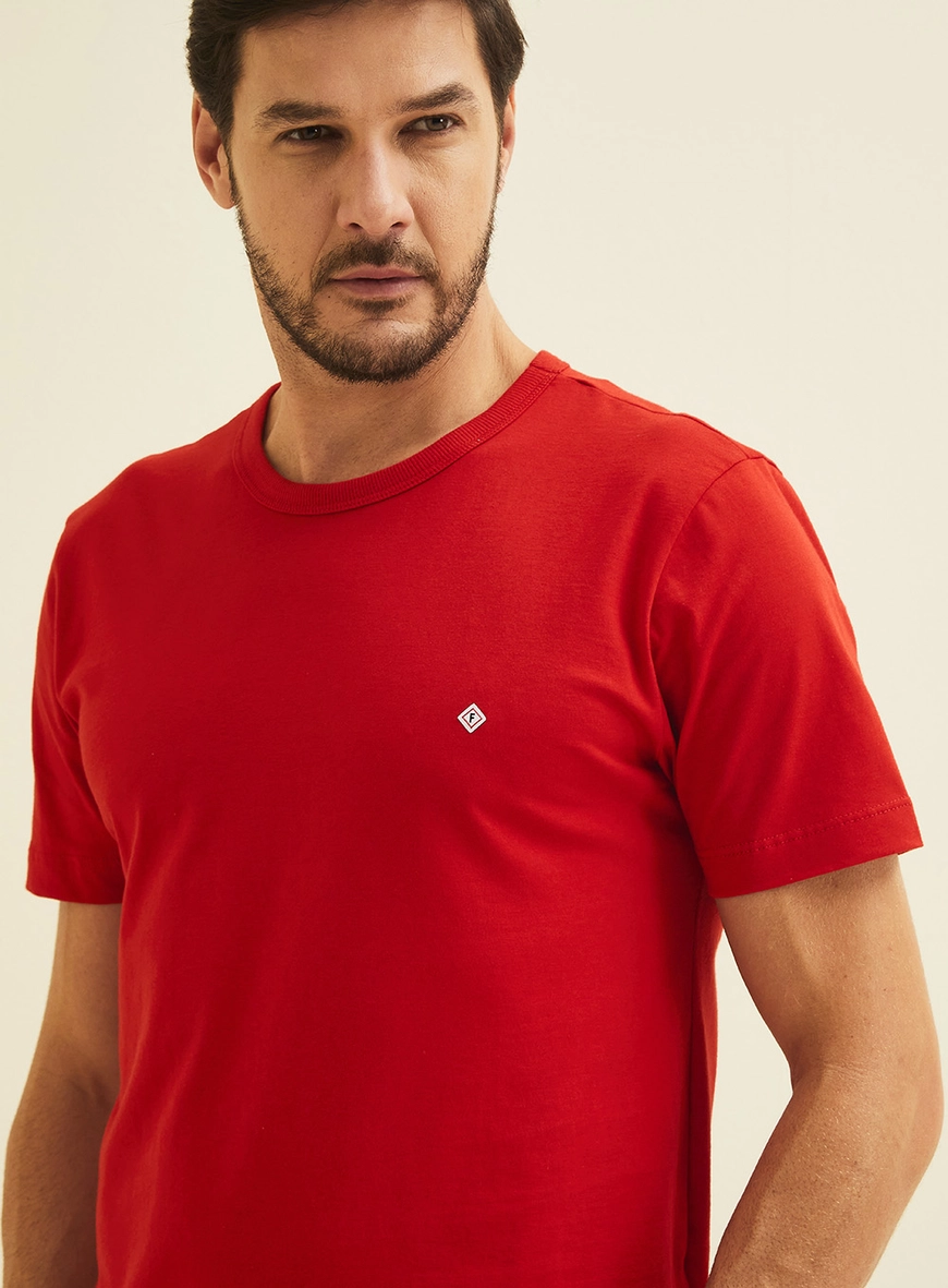 Camiseta New Slim Manga Curta Vermelho