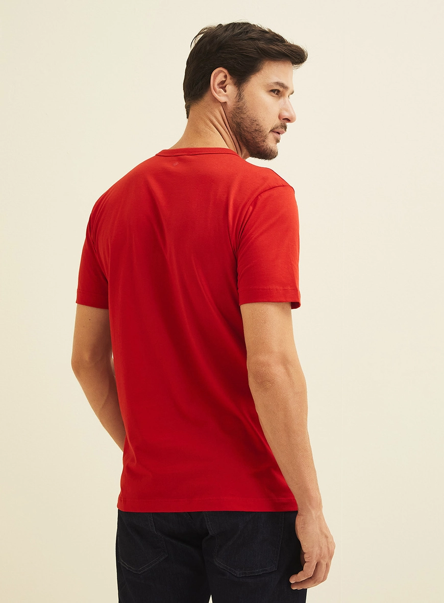 Camiseta New Slim Manga Curta Vermelho