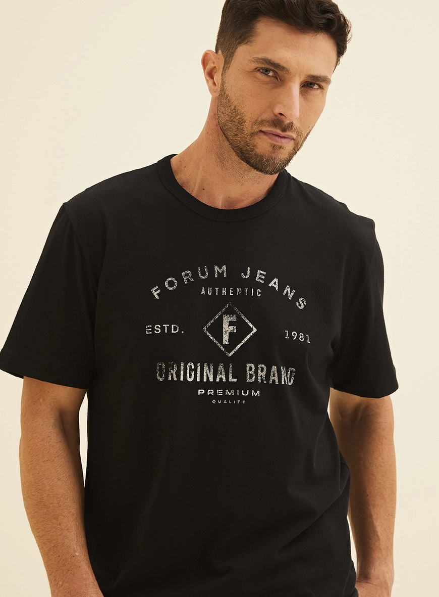 Camiseta New Box Com Estampa Preto