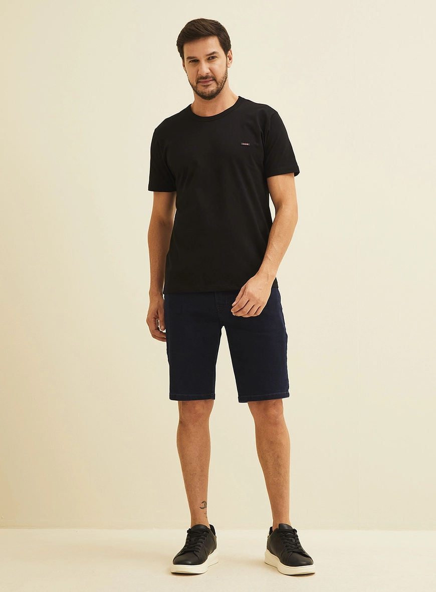 Camiseta New Slim Com Detalhe Em Logo Preto