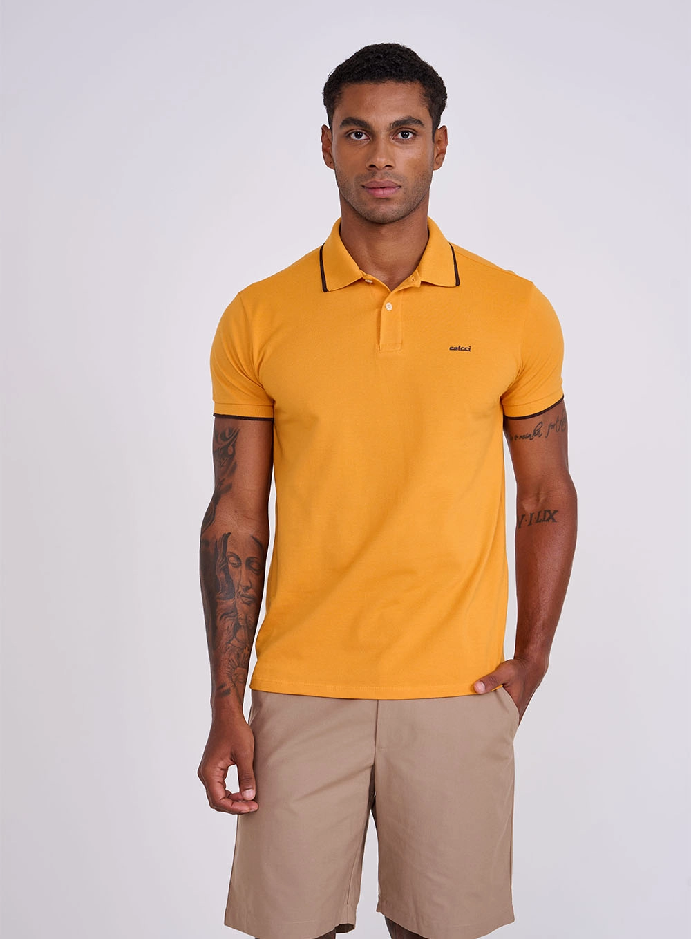 Polo Masculina Brasil Laranja