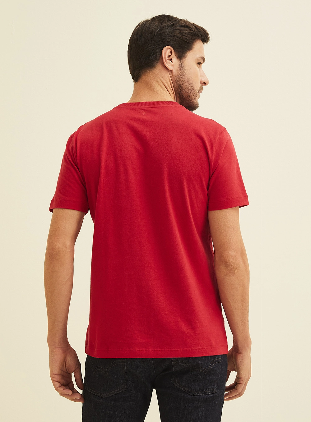 Camiseta New Slim Com Logo Frontal Vermelho 4