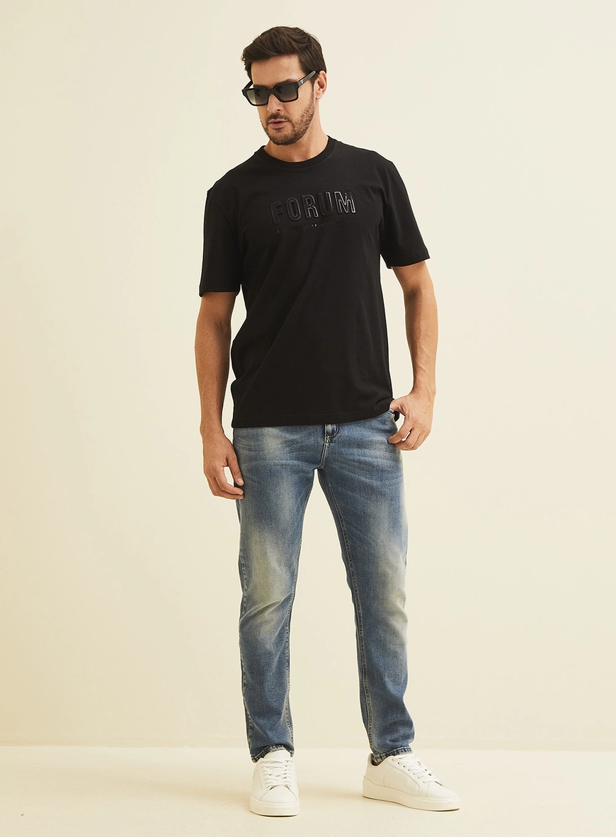 Camiseta Com Estampa Em Logo Preto