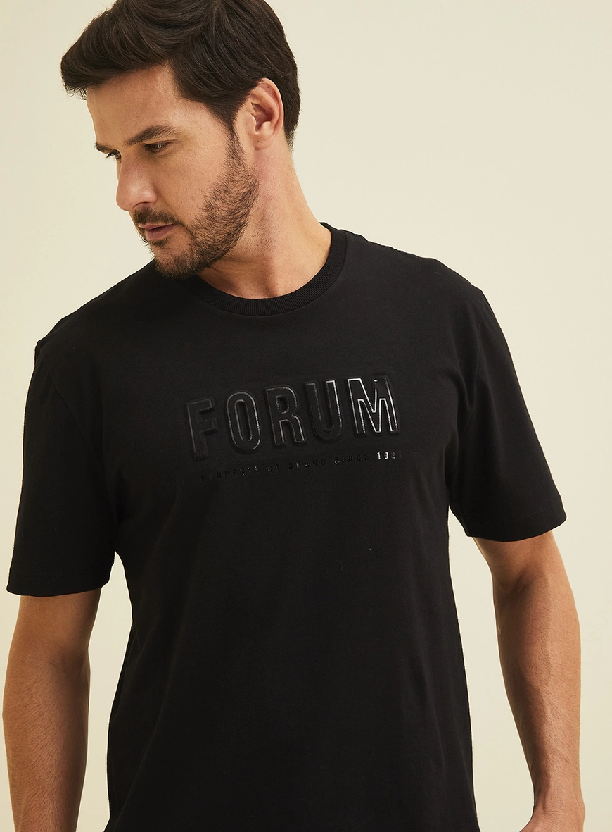 Camiseta Com Estampa Em Logo Preto