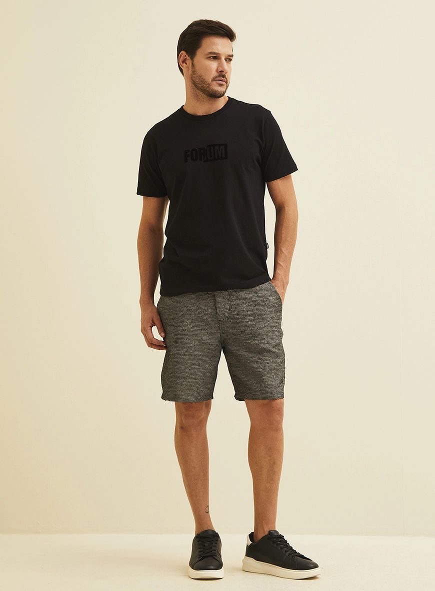 Camiseta New Slim Manga Curta Preto