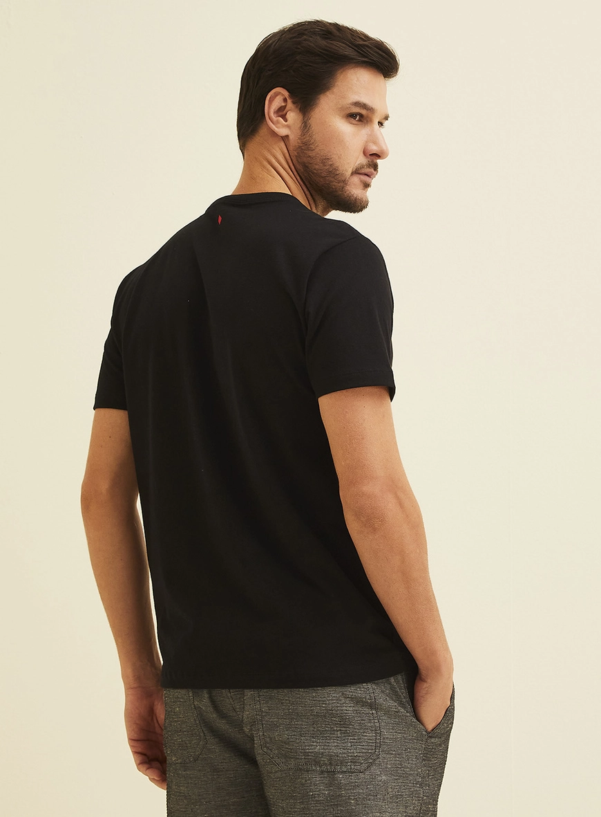 Camiseta New Slim Manga Curta Preto
