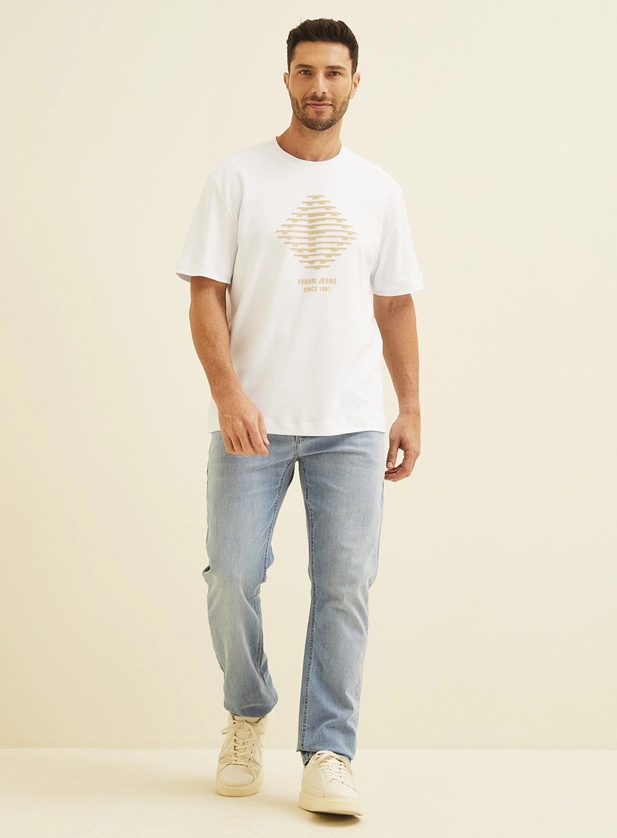 Camiseta Masculina Basic Com Logo Branco