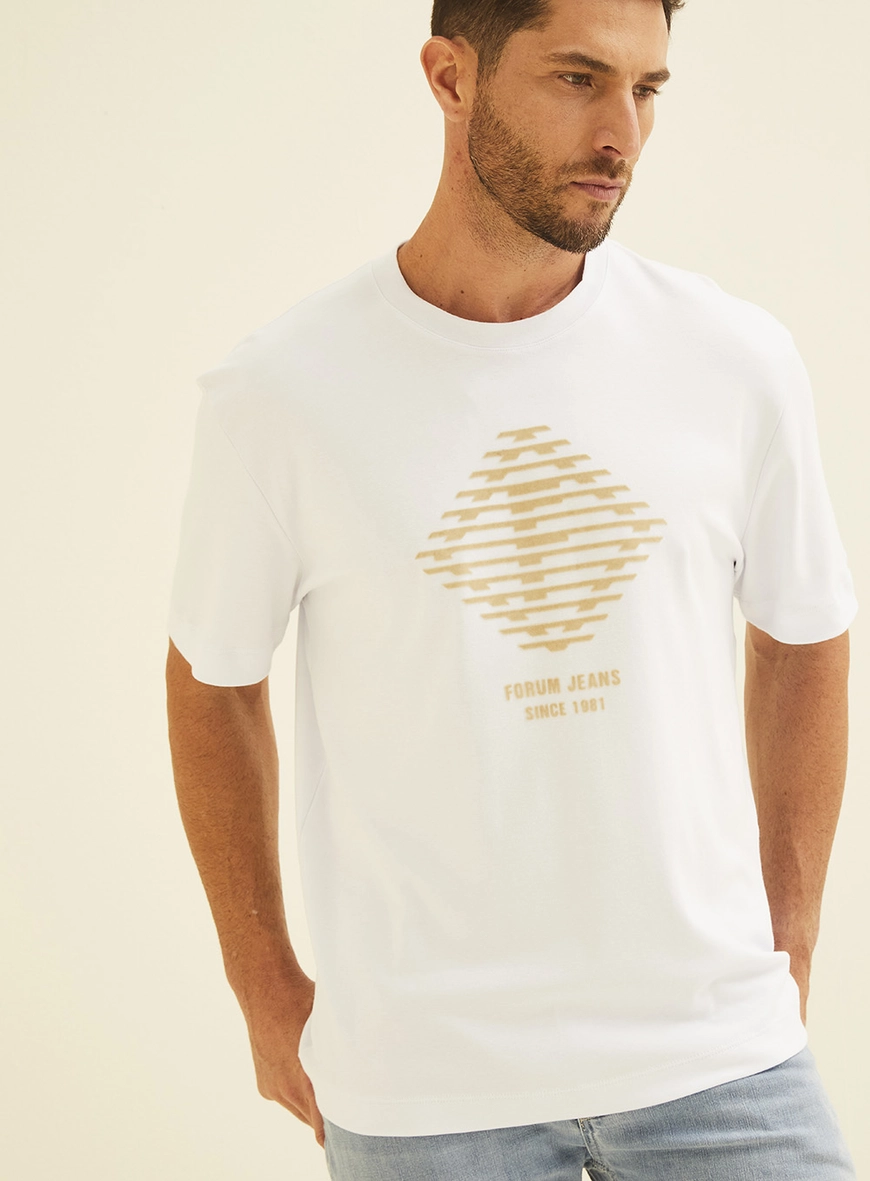 Camiseta Masculina Basic Com Logo Branco