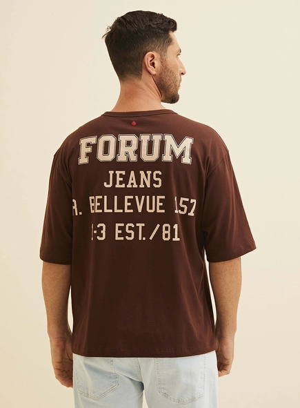 Camiseta Oversized Estampa Frente E Costas