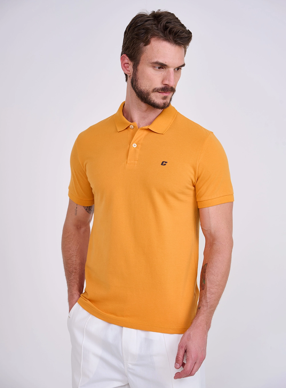 Polo Masculina Slim Laranja