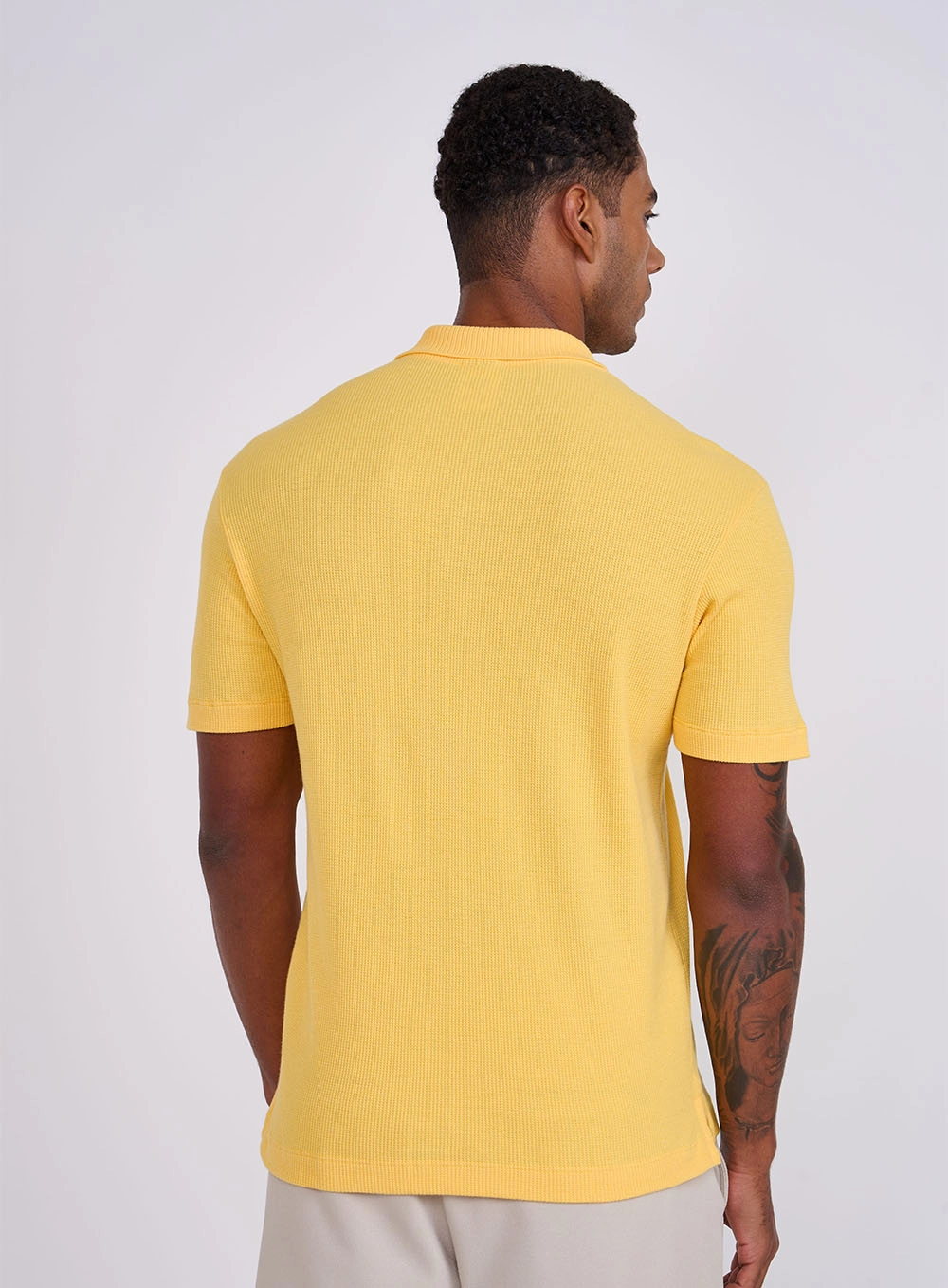 Polo Masculina Slim Amarelo