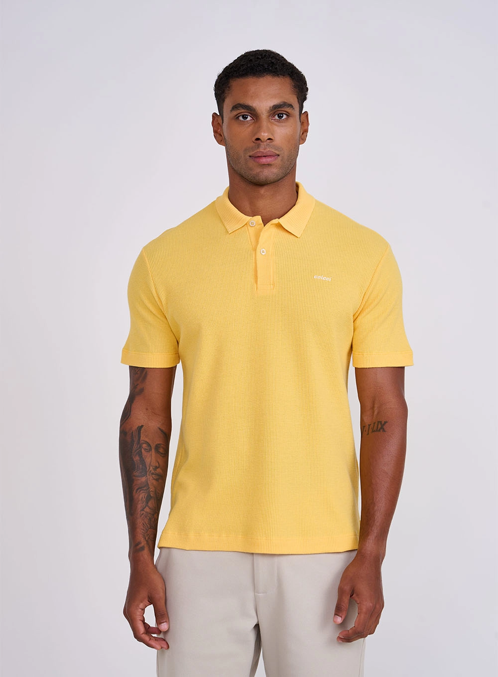 Polo Masculina Slim Amarelo
