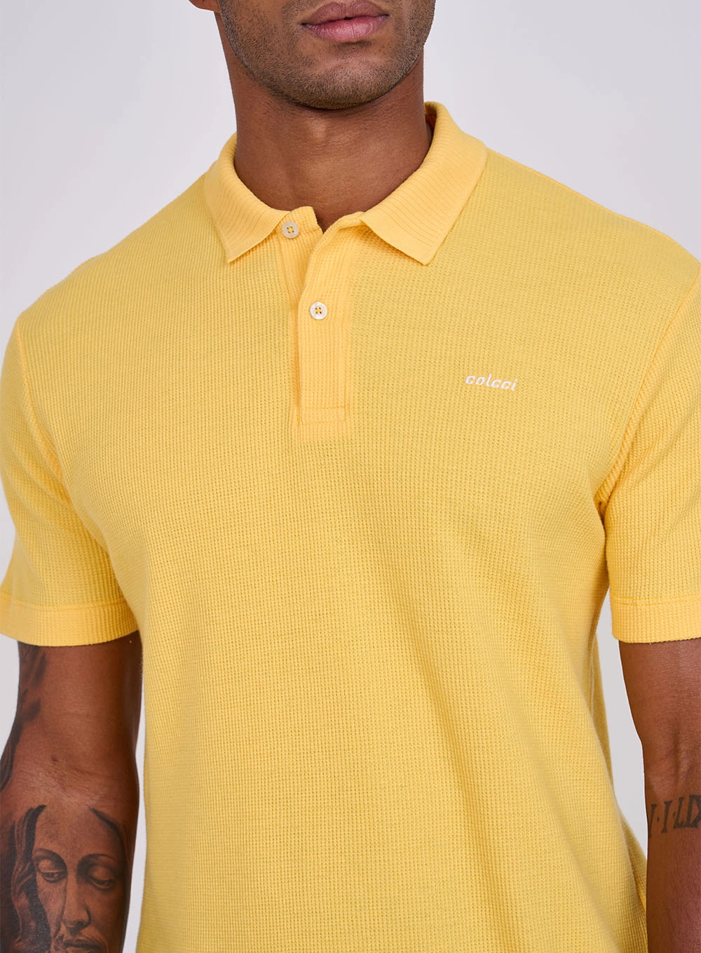 Polo Masculina Slim Amarelo