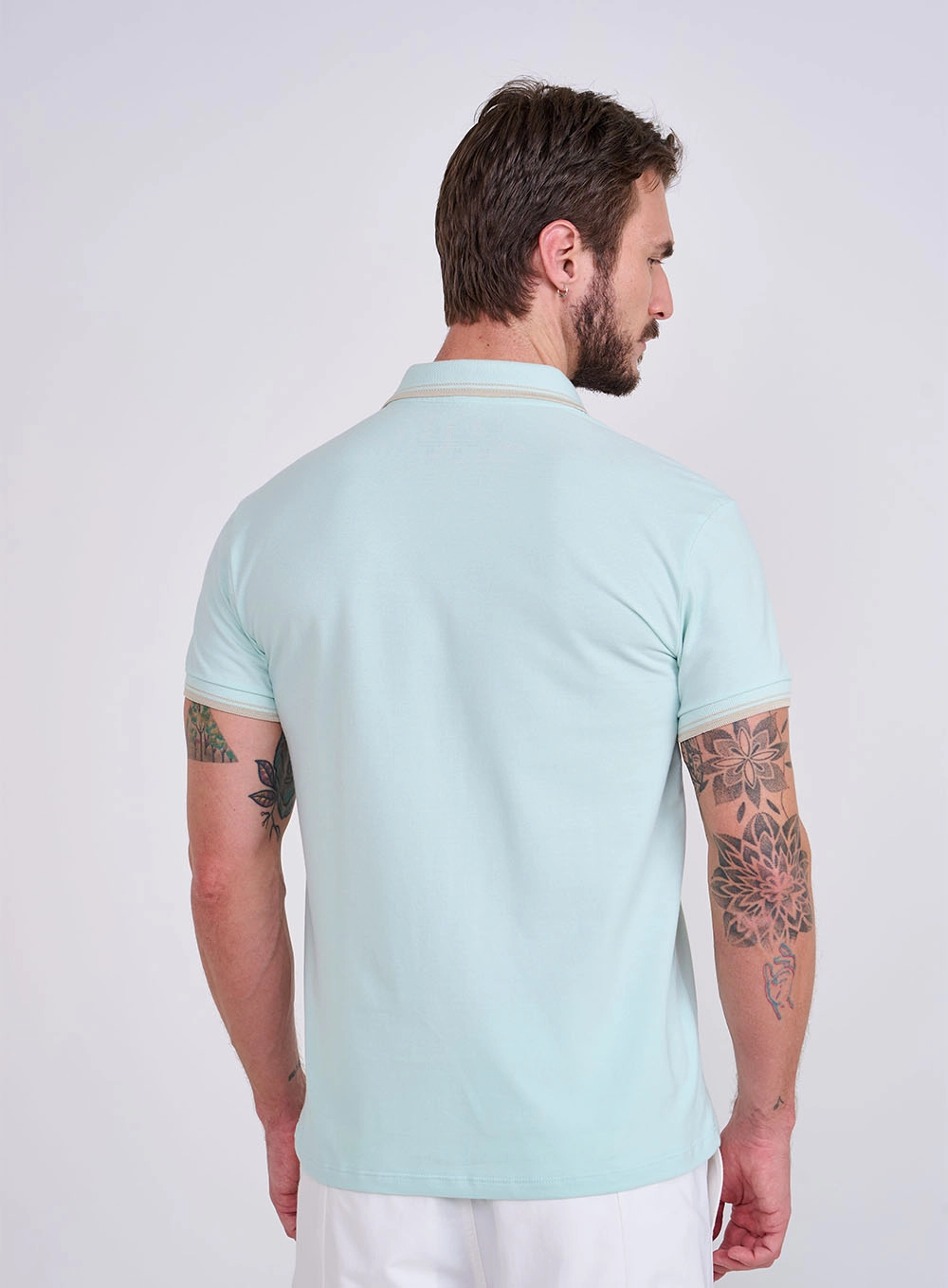 Polo Masculina Brasil Jacquard Verde